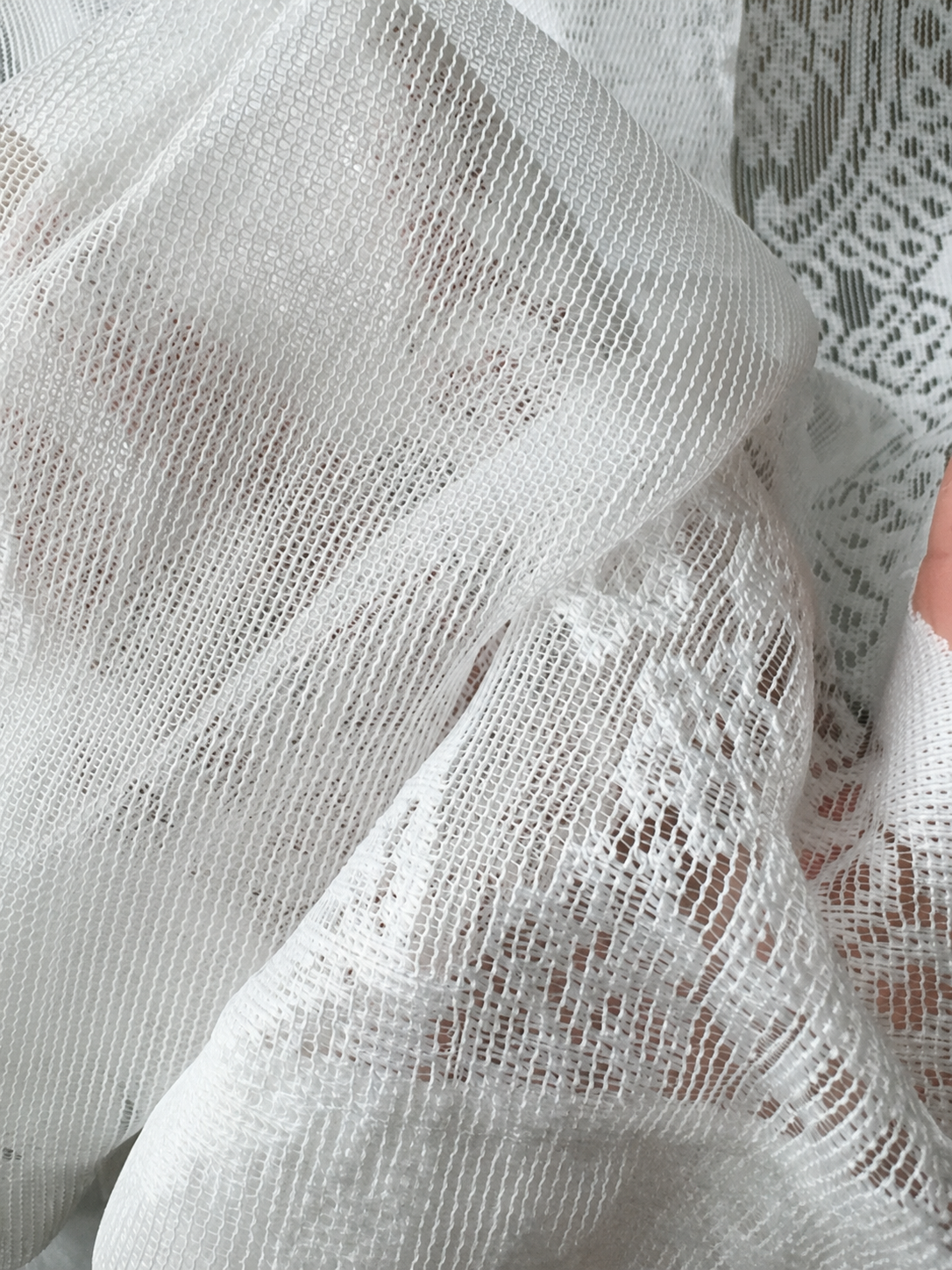 Close view of the sheer mesh and transparency